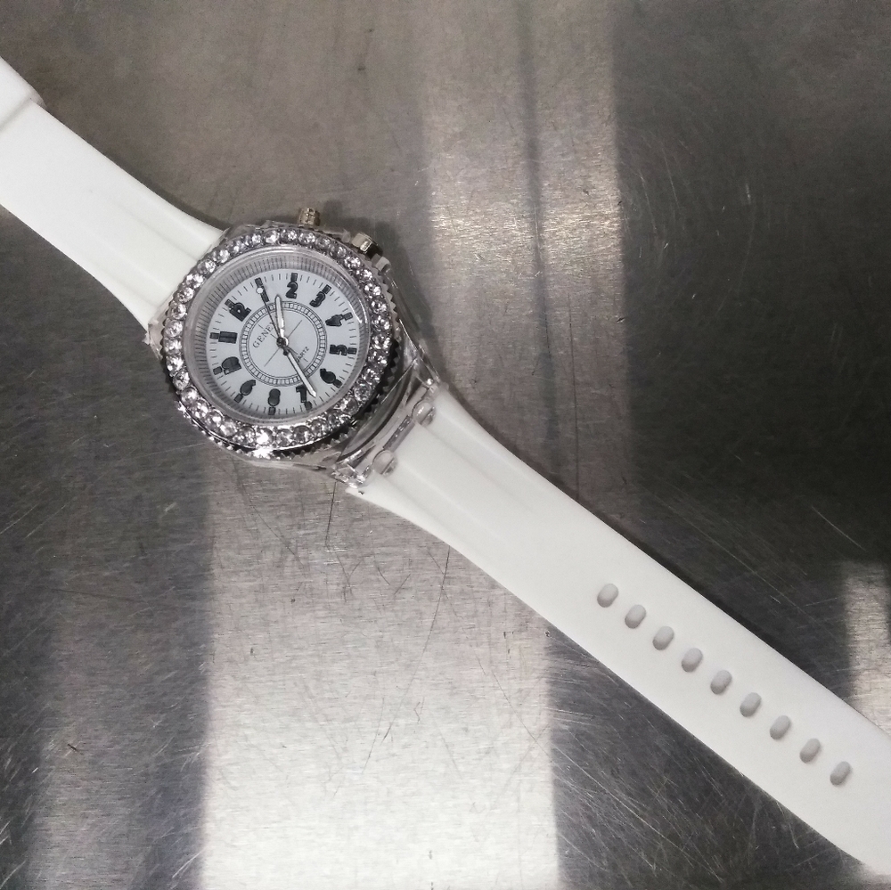 White Watch With Multi Color Lights